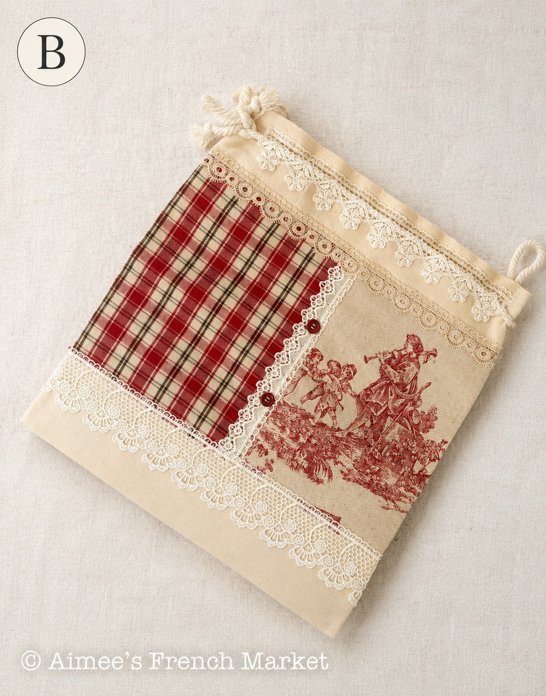 Handmade French Pochon Bag, One of a Kind Drawstring Storage Pouch, Arles Provence - 8 Different Styles, Hurry!