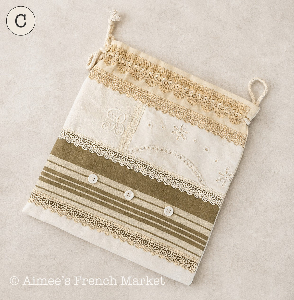 Handmade French Pochon Bag, One of a Kind Drawstring Storage Pouch, Arles Provence - 8 Different Styles, Hurry!