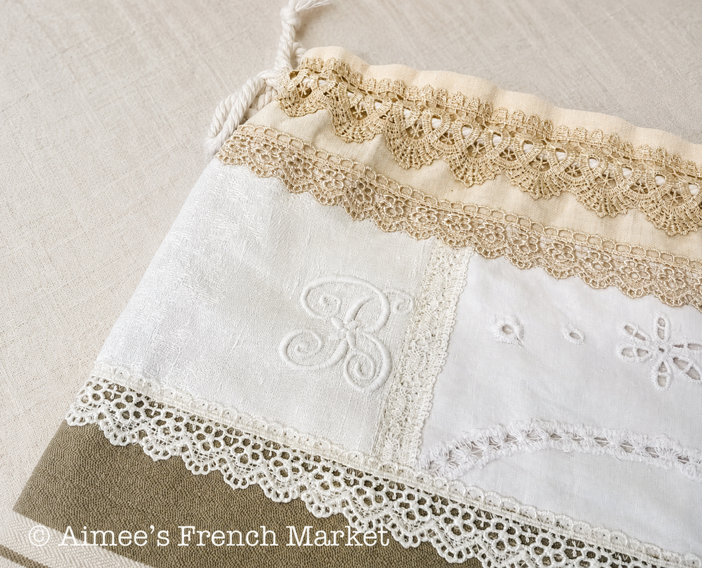 Handmade French Pochon Bag, One of a Kind Drawstring Storage Pouch, Arles Provence - 8 Different Styles, Hurry!