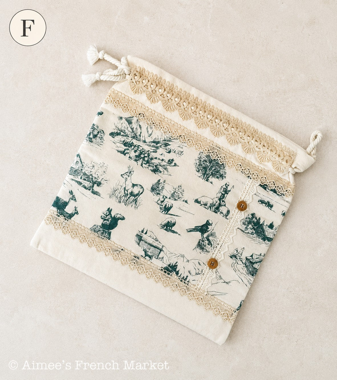 Handmade French Pochon Bag, One of a Kind Drawstring Storage Pouch, Arles Provence - 8 Different Styles, Hurry!