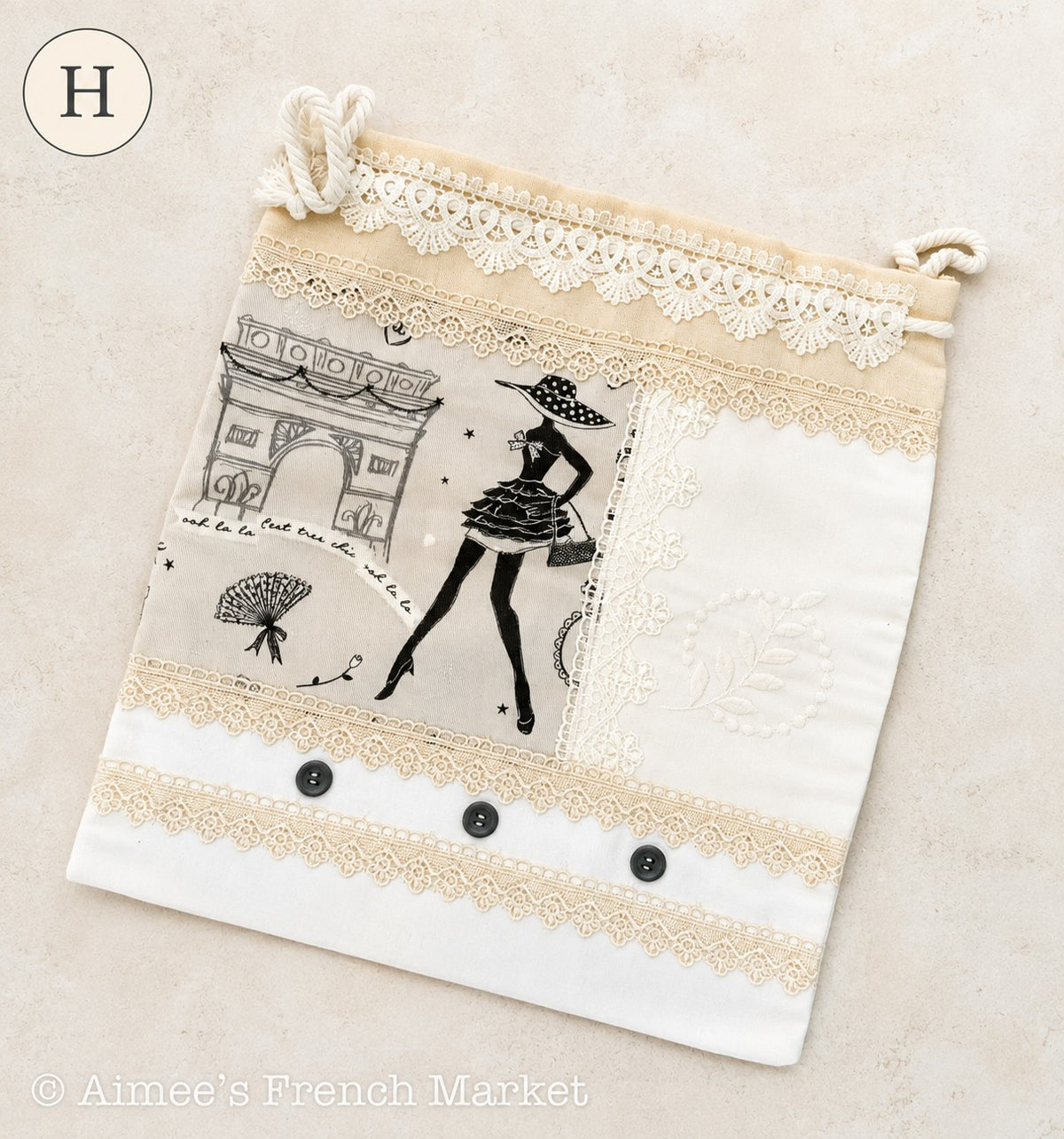 Handmade French Pochon Bag, One of a Kind Drawstring Storage Pouch, Arles Provence - 8 Different Styles, Hurry!