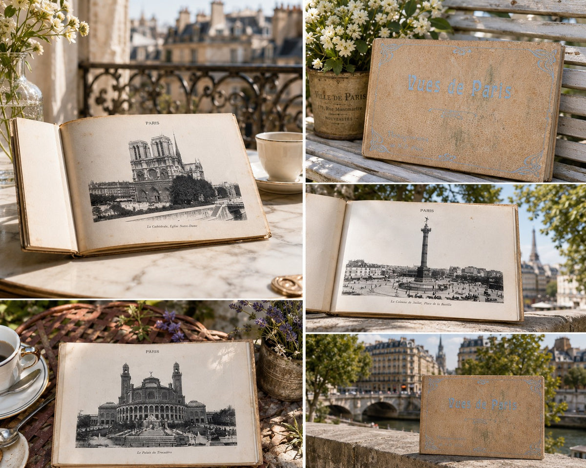 Antique Paris Souvenir Album — Vues de Paris, circa 1900–1910