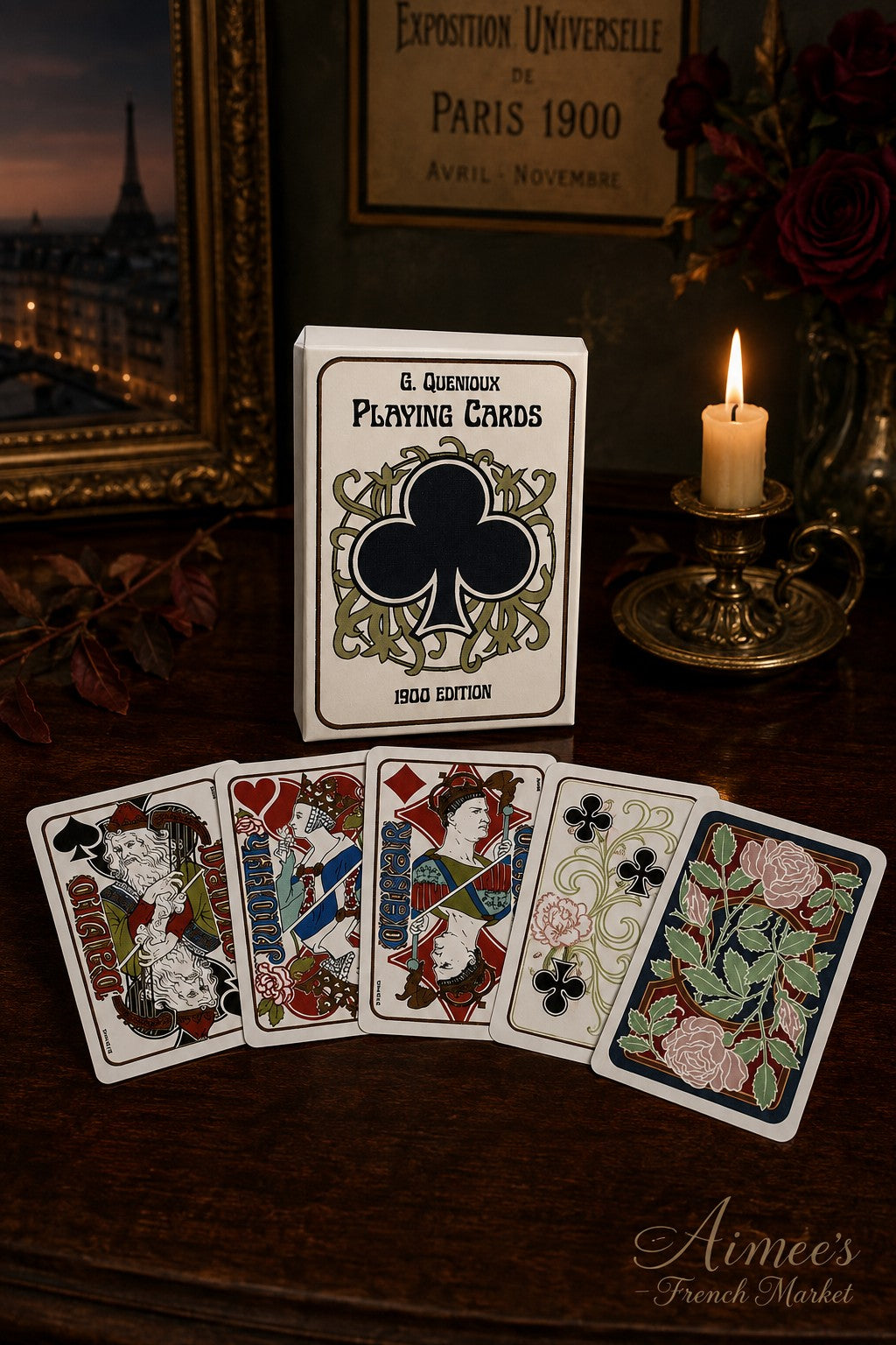 French Art Nouveau Playing Cards – G. Quenioux 1900 Paris Exposition Reproduction Deck