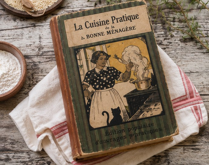 Antique French Cookbook Cuisine Pratique de la Bonne Ménagère, Illustrated, c. 1910