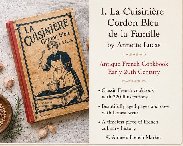 Antique French Cookbook, La Cuisinière Cordon Bleu de la Famille — Annette Lucas, c. 1900
