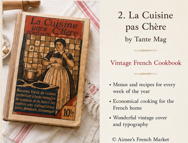 Antique French Cookbook, Vintage French Cookbook - La Cuisine pas Chère by Tante Mag, Antique French Cooking Book, c.1930