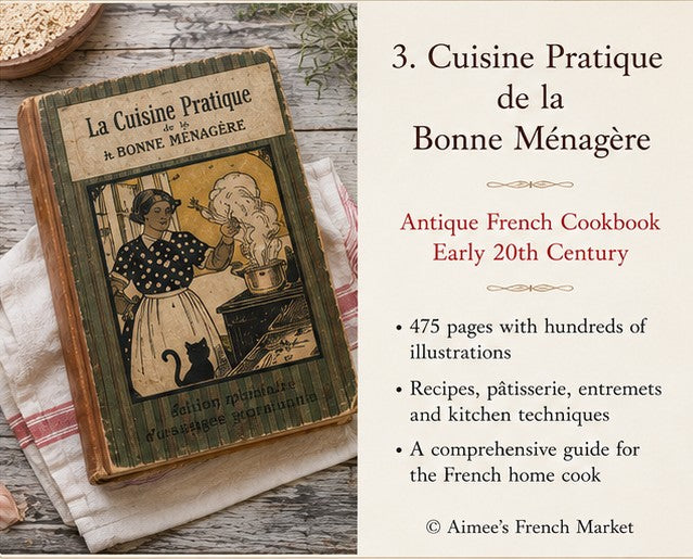 Antique French Cookbook Cuisine Pratique de la Bonne Ménagère, Illustrated, c. 1910