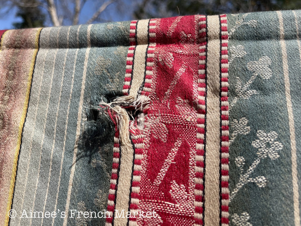Now 50% off - Stunning Antique piece of French Brocade fabric, LARGE, Vintage, c. 1900