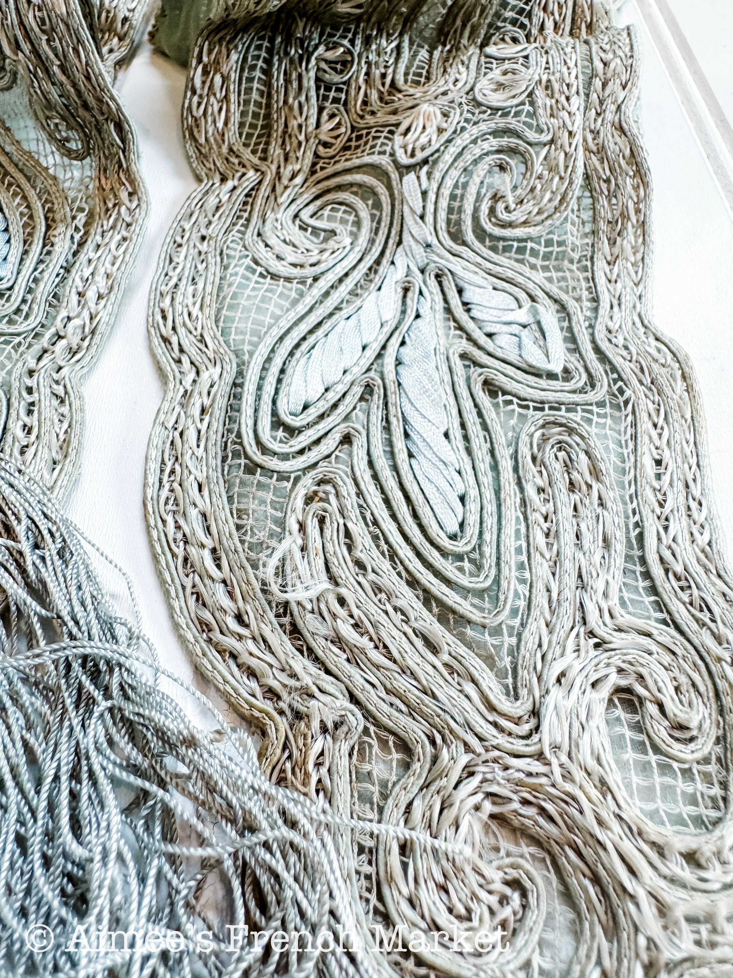 Antique French Victorian Lace Dress Sleeves, c.1880s – Exquisite Handcrafted Fashion Detail, 4 pieces