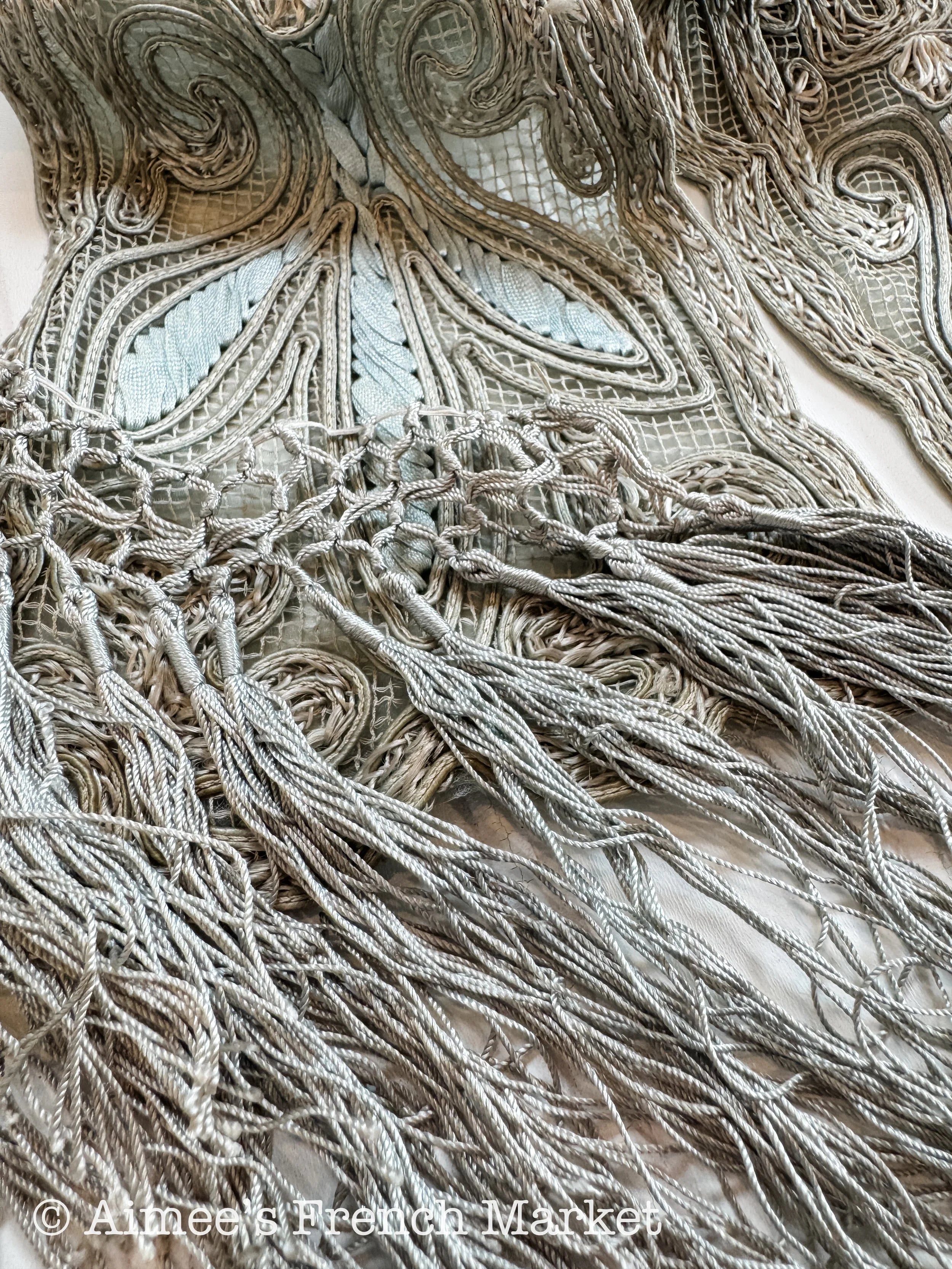 Antique French Victorian Lace Dress Sleeves, c.1880s – Exquisite Handcrafted Fashion Detail, 4 pieces