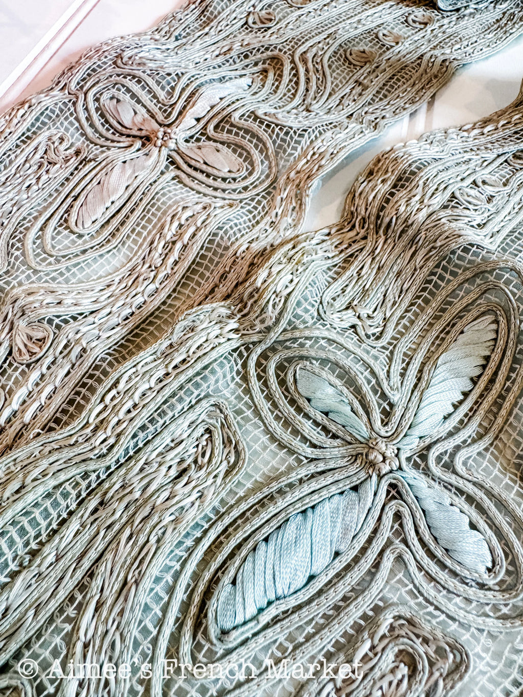 Antique French Victorian Lace Dress Sleeves, c.1880s – Exquisite Handcrafted Fashion Detail, 4 pieces