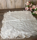 Antique French Victorian Whitework Embroidered Handkerchief – Delicate Bridal “Something Old"