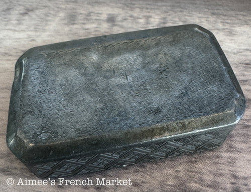 Antique French Pewter Vinaigrette Box — Smelling Salts Box, circa Late 19th Century