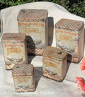 French Vintage Kitchen Canisters, c. 1970