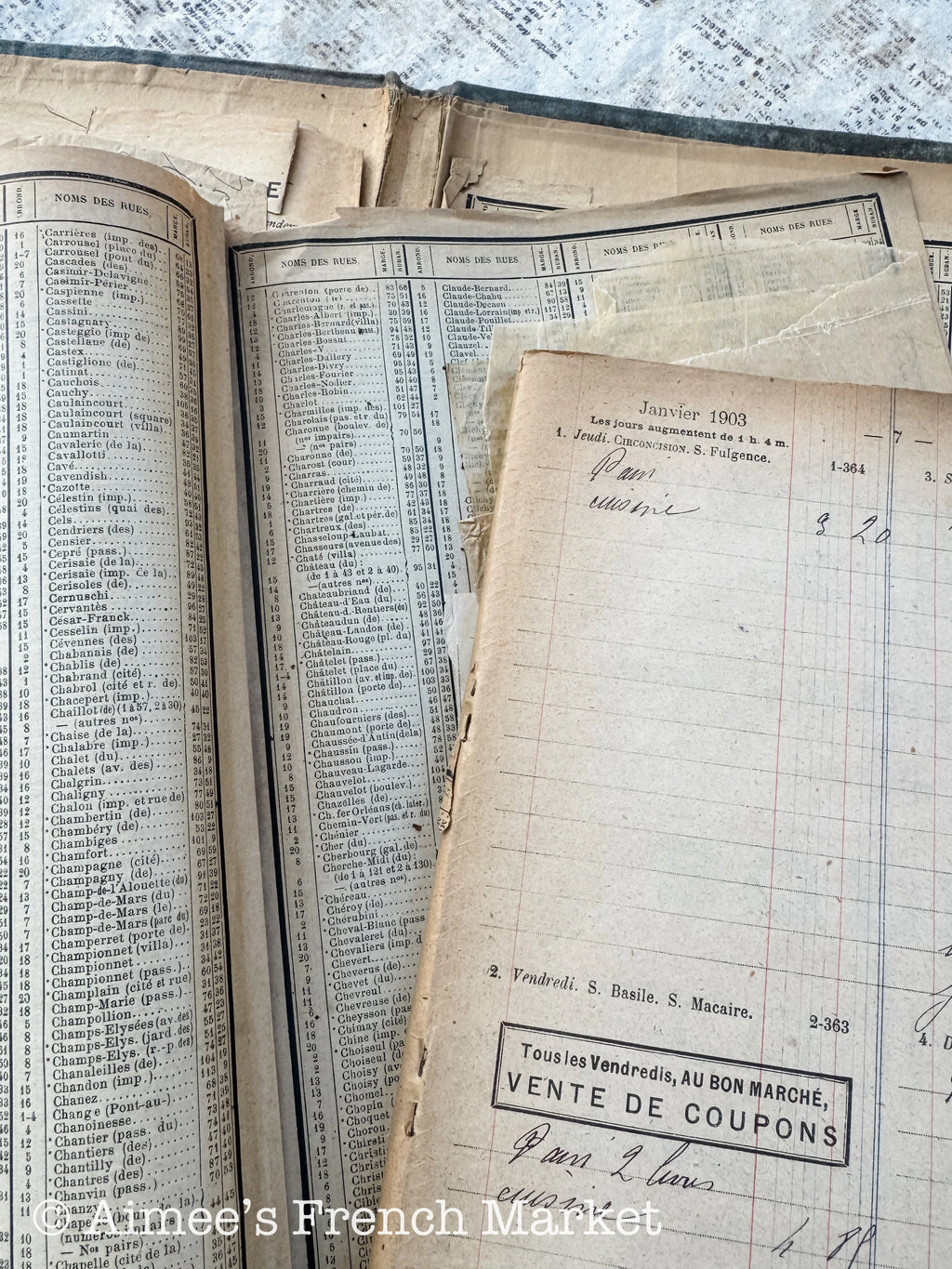 Antique Agenda from Le Bon Marche Dept Store in Paris, 1903 - Agenda/Diary/Calendar/Workbook