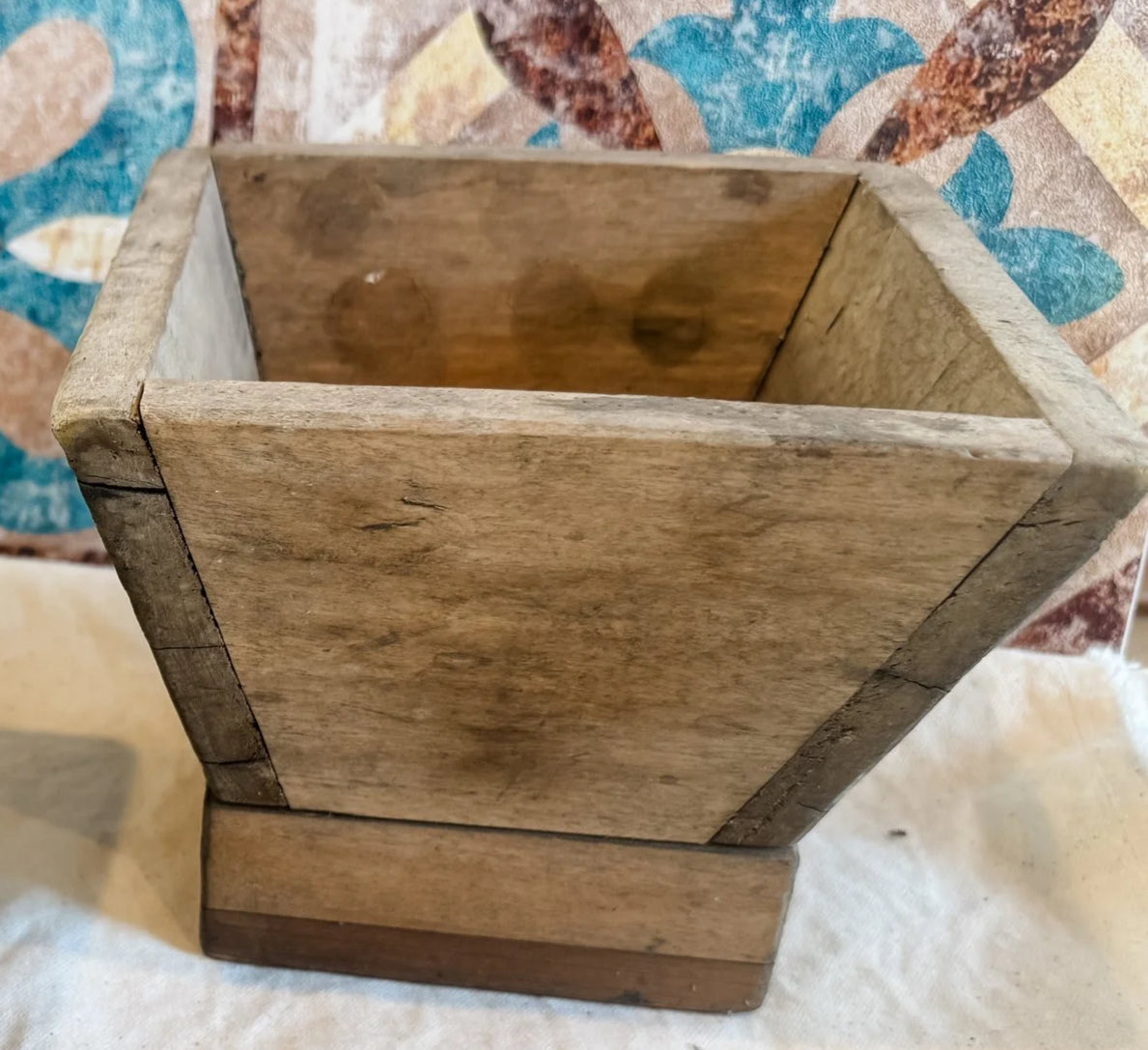 Vintage French Square Wooden Planters Jardinières – Rustic Farmhouse French Country Decor