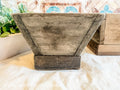 Vintage French Square Wooden Planters Jardinières – Rustic Farmhouse French Country Decor