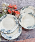 Antique French Ironstone Dinner Plates — H.B. & Cie, Choisy-le-Roi, "Louis XIII" Pattern, Set of 4, circa 1863–1920