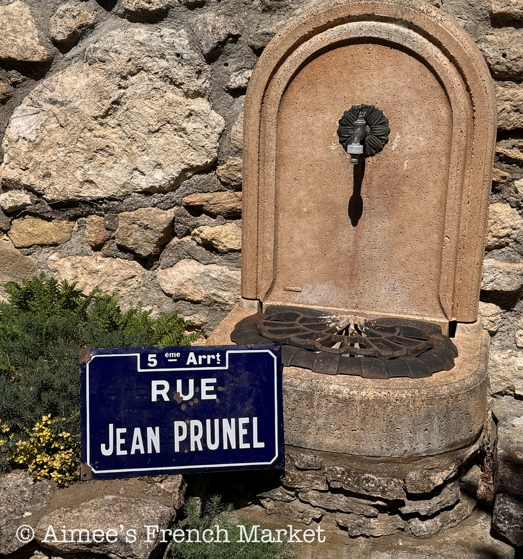 LARGE Authentic French Street Sign — Rue Jean Prunel, Marseille — 18″ × 11″