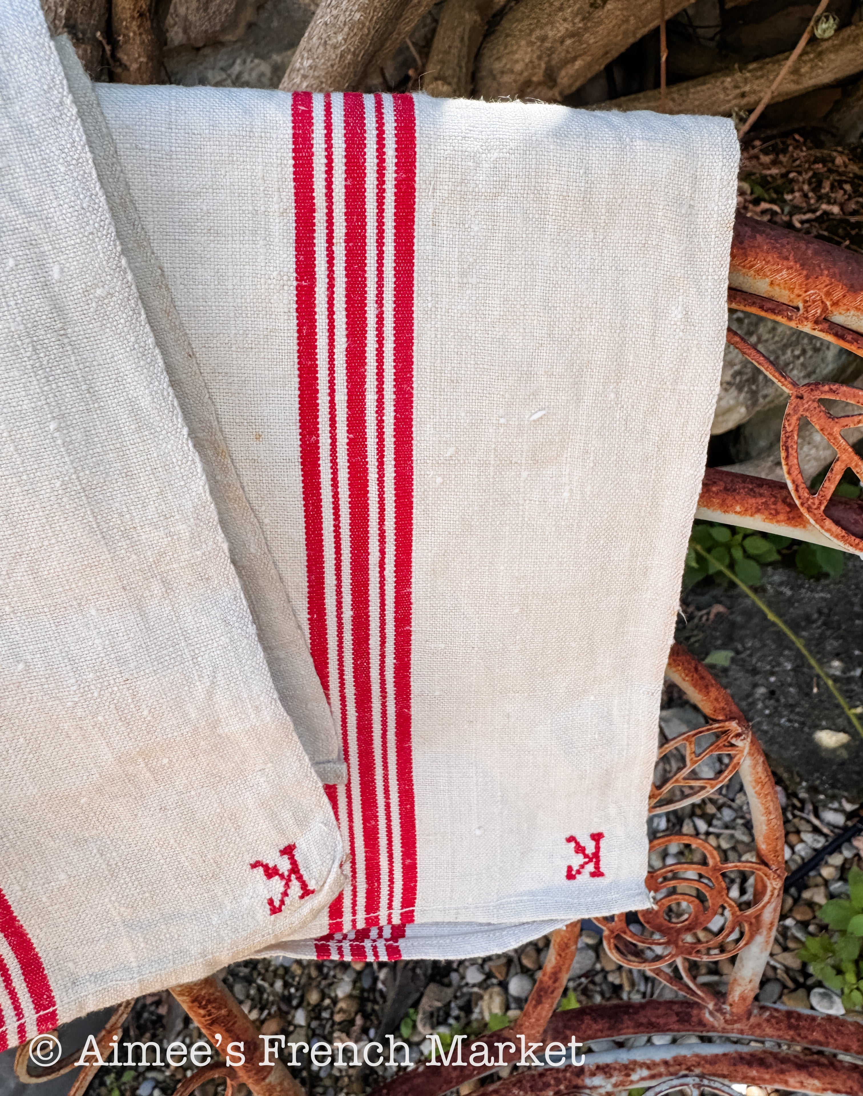 French Vintage Towels - Quintuple/Five Stripes, c. 1920
