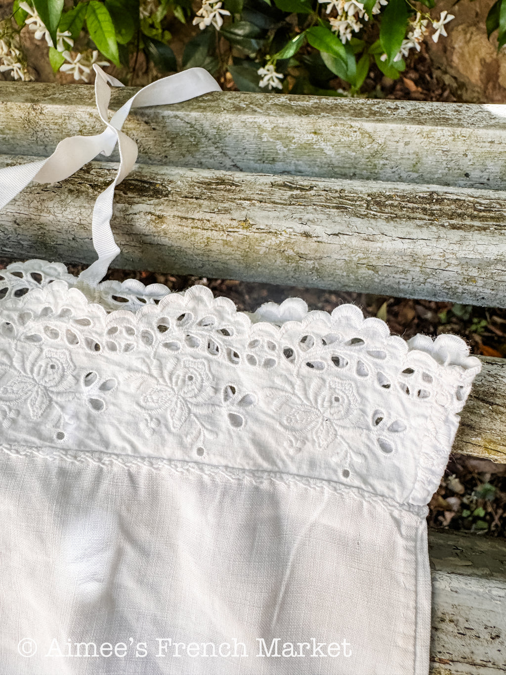 French Vintage Nightdress, Handsewn of Soft Cotton, 1930s