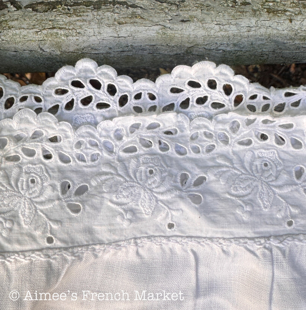 French Vintage Nightdress, Handsewn of Soft Cotton, 1930s