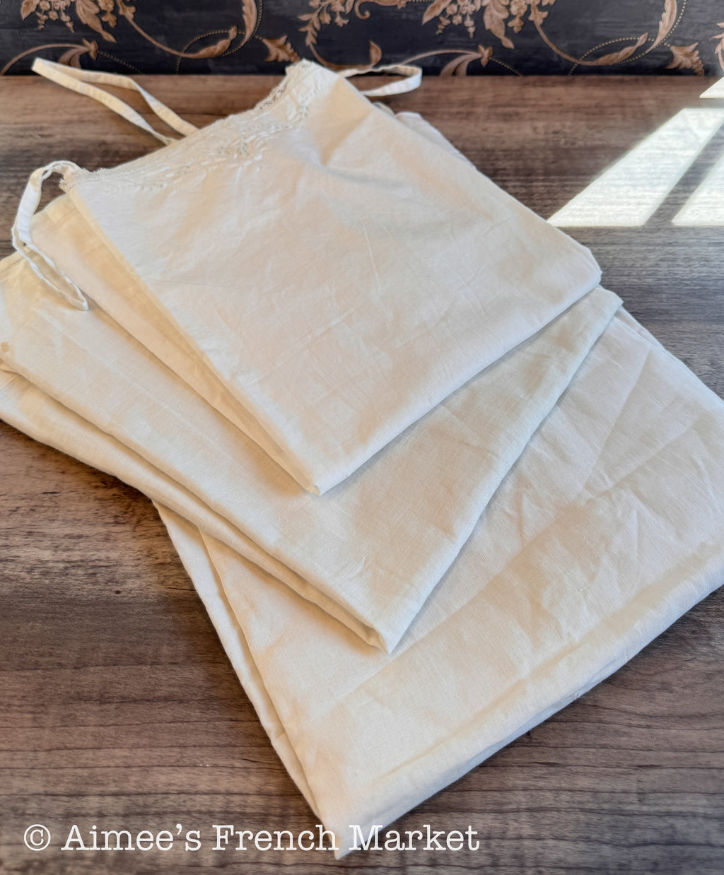 1930s Vintage French Cotton Camisole, Hand Sewn French Lingerie, Romantic Layering Top