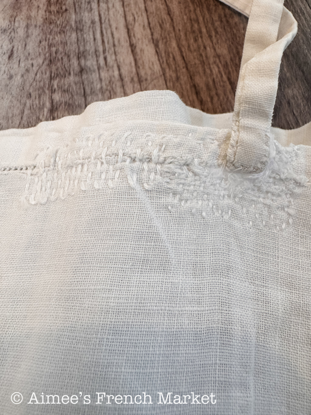 1930s Vintage French Cotton Camisole, Hand Sewn French Lingerie, Romantic Layering Top