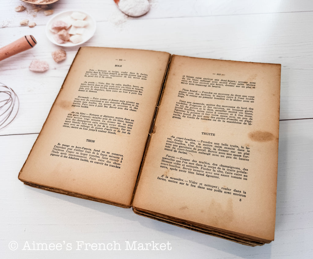 Antique French Cookbook, Vintage French Cookbook - La Cuisine pas Chère by Tante Mag, Antique French Cooking Book, c.1930