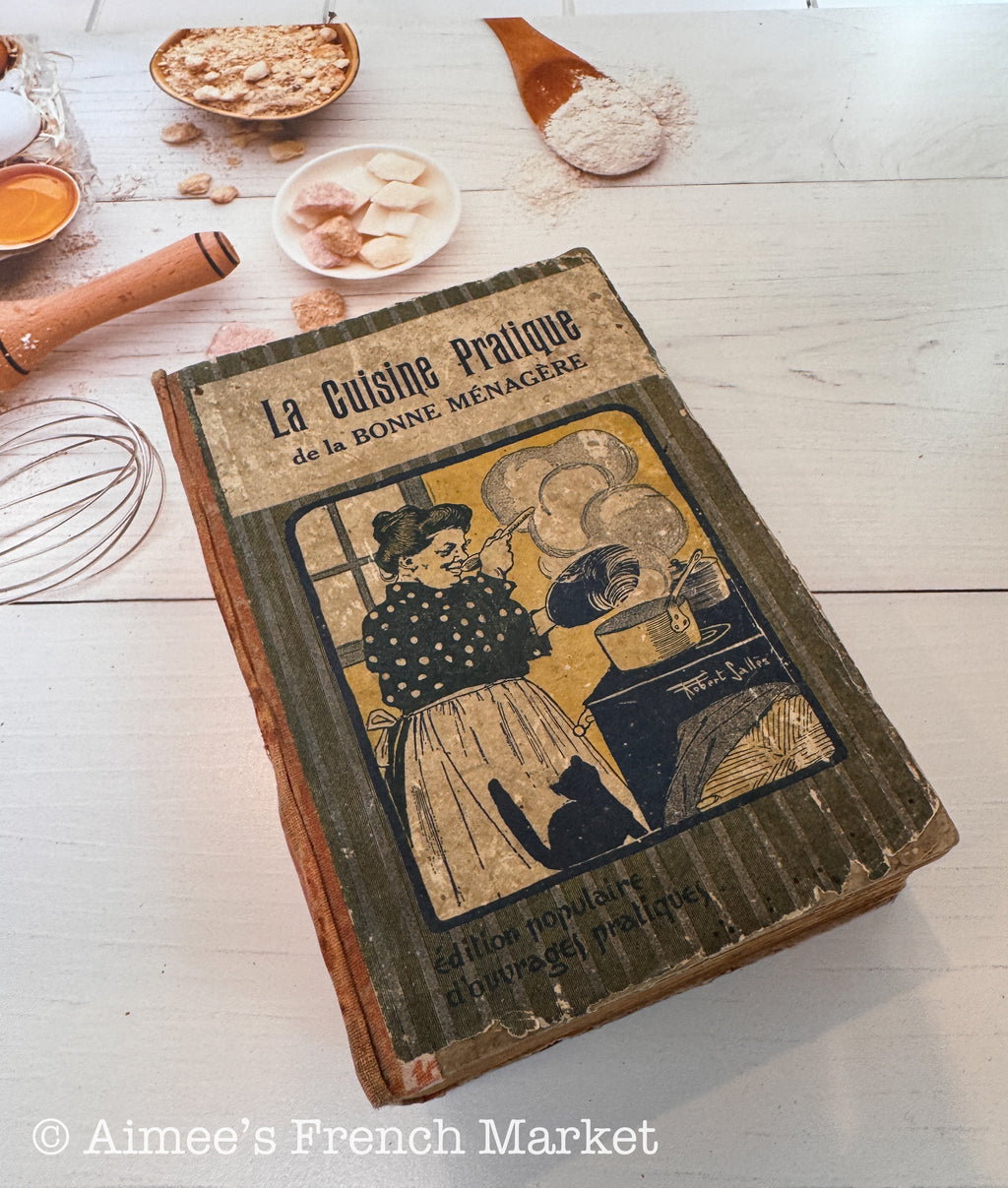 Antique French Cookbook Cuisine Pratique de la Bonne Ménagère, Illustrated, c. 1910