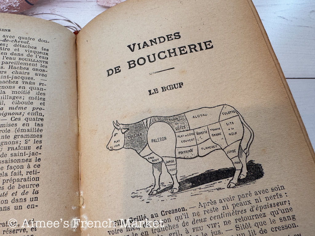 Antique French Cookbook Cuisine Pratique de la Bonne Ménagère, Illustrated, c. 1910