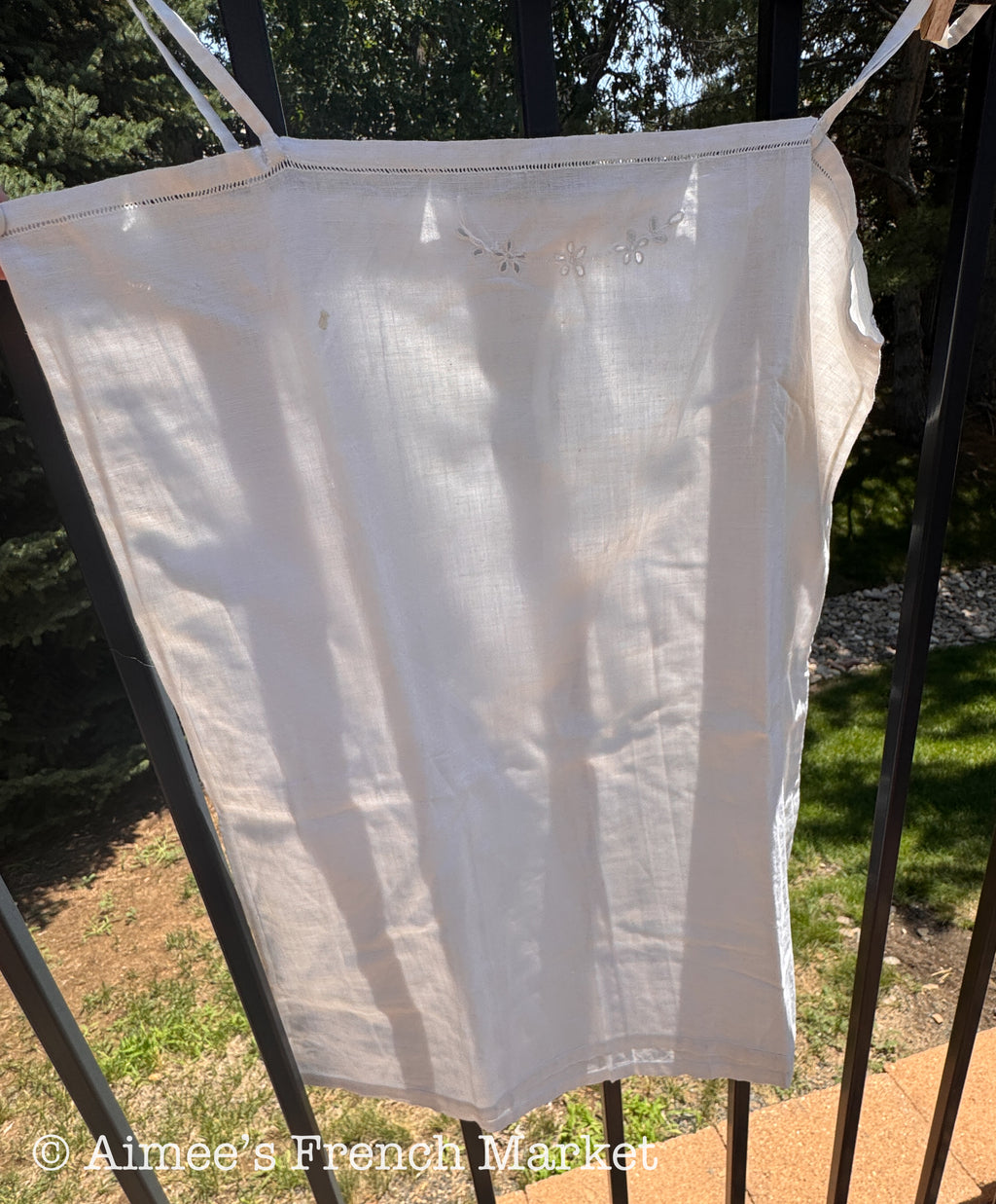 1930s Vintage French Cotton Camisole, Hand Sewn French Lingerie, Romantic Layering Top