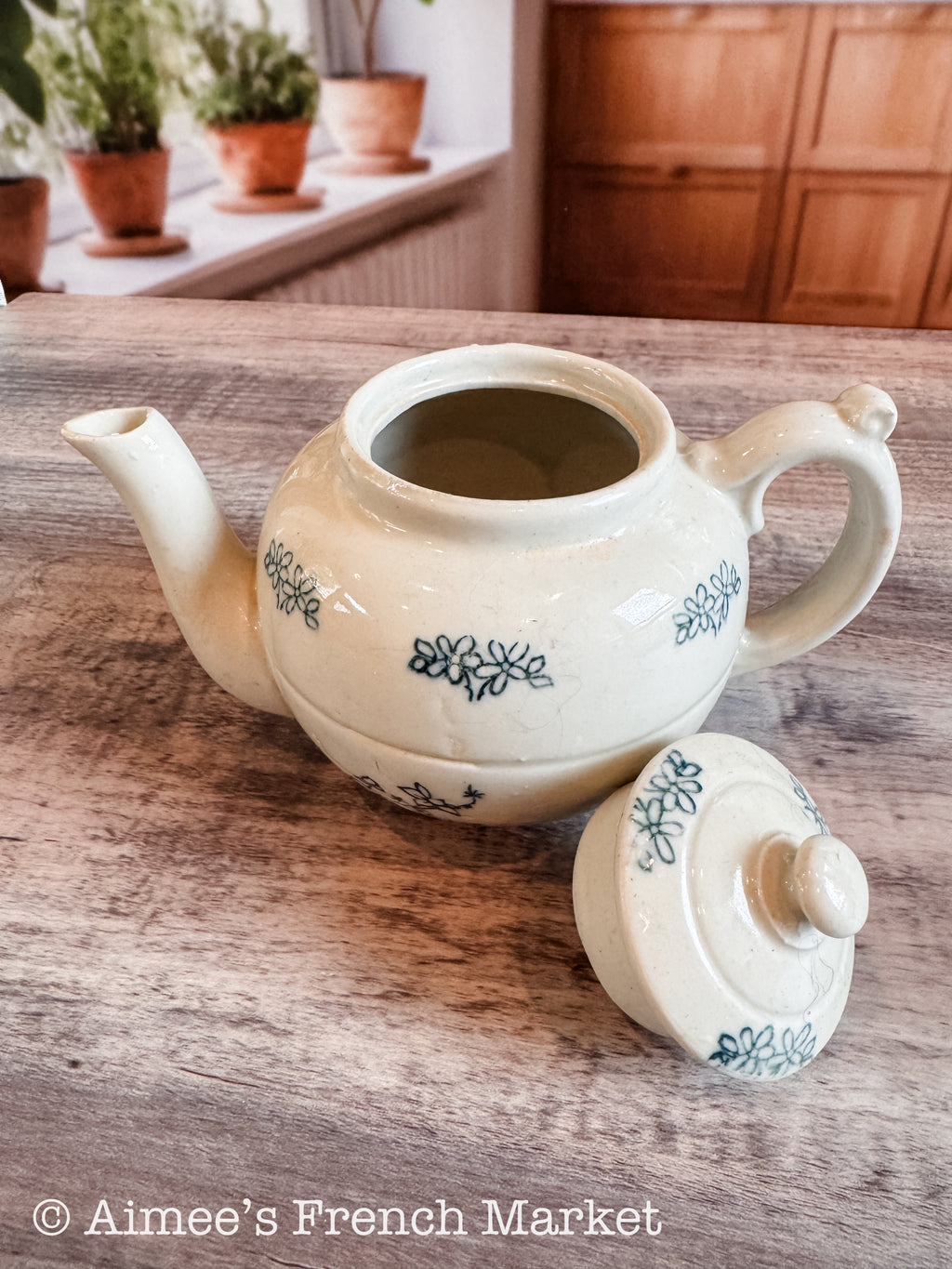 Antique French Saint-Uze Terre d’Acier Teapot, circa 1900–1920