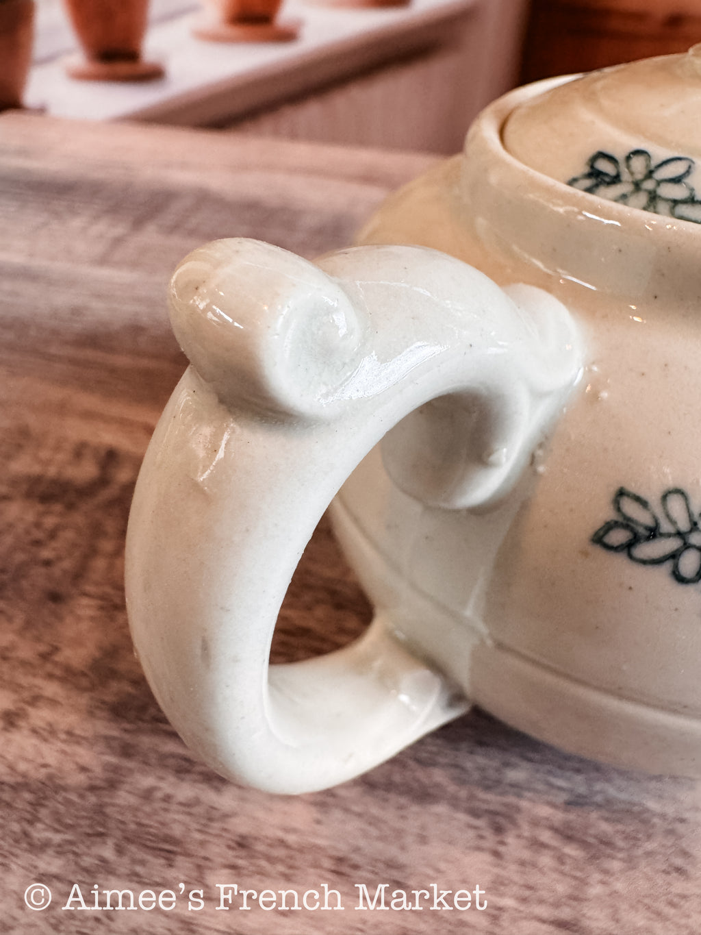 Antique French Saint-Uze Terre d’Acier Teapot, circa 1900–1920