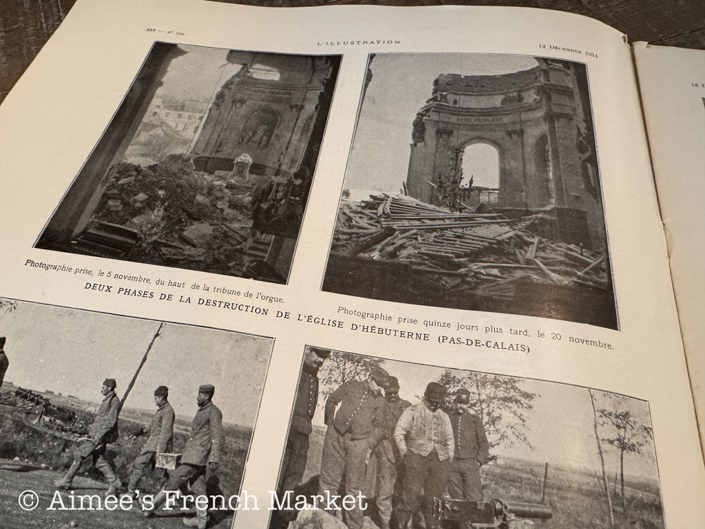 Antique French L’Illustration Magazine 1911-1914, WWI Era French Ephemera