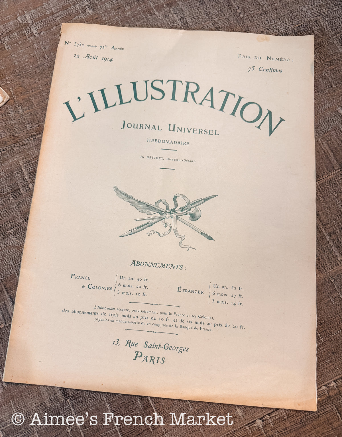 Antique French L’Illustration Magazine 1911-1914, WWI Era French Ephemera
