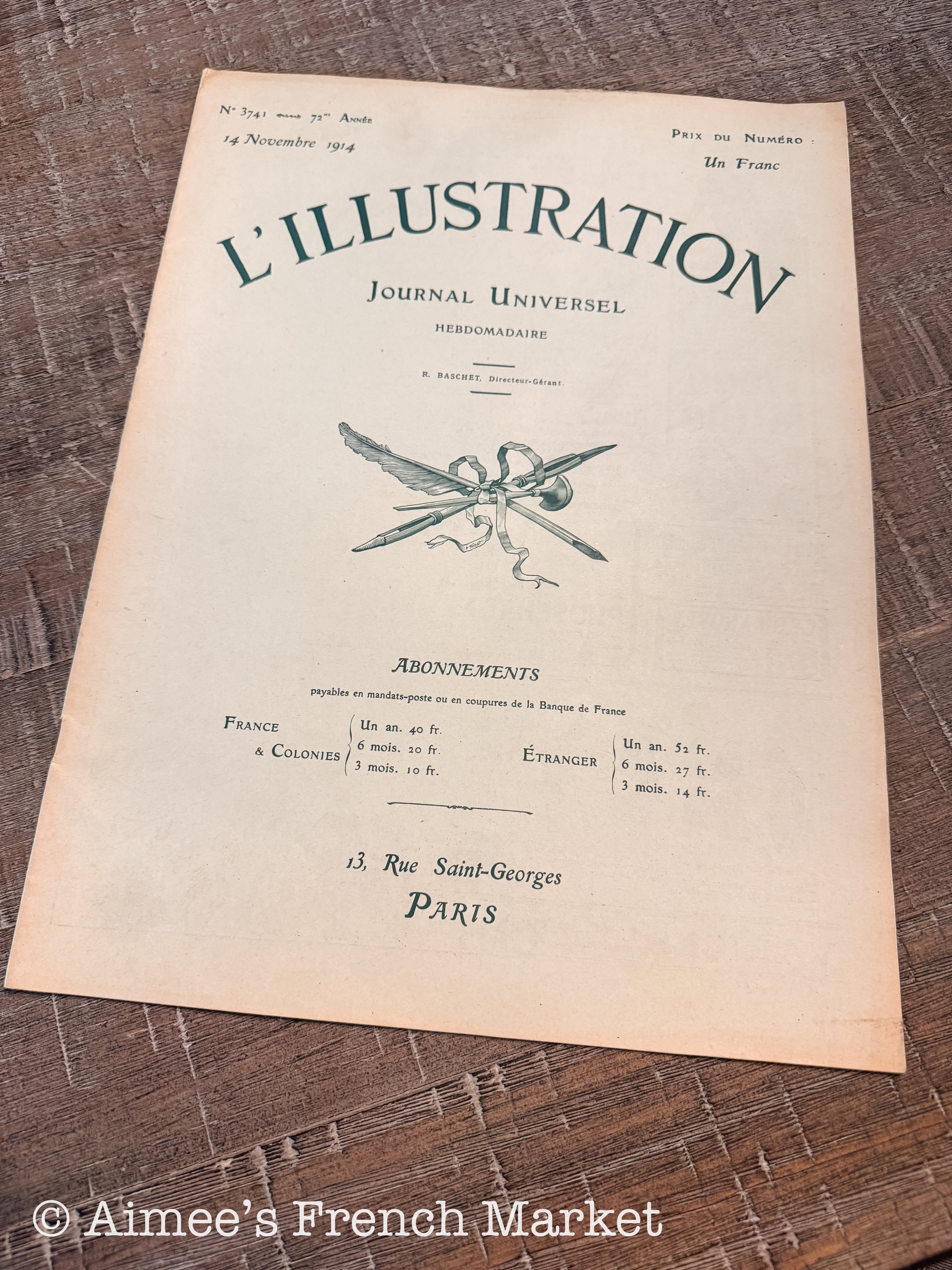Antique French L’Illustration Magazine 1911-1914, WWI Era French Ephemera