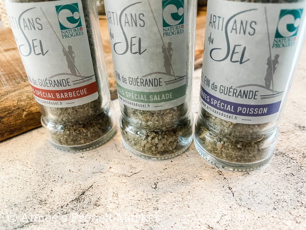 Fleur de Sel Guerande (from Brittany) - Salade Trio with Grinders - Small Production Salt