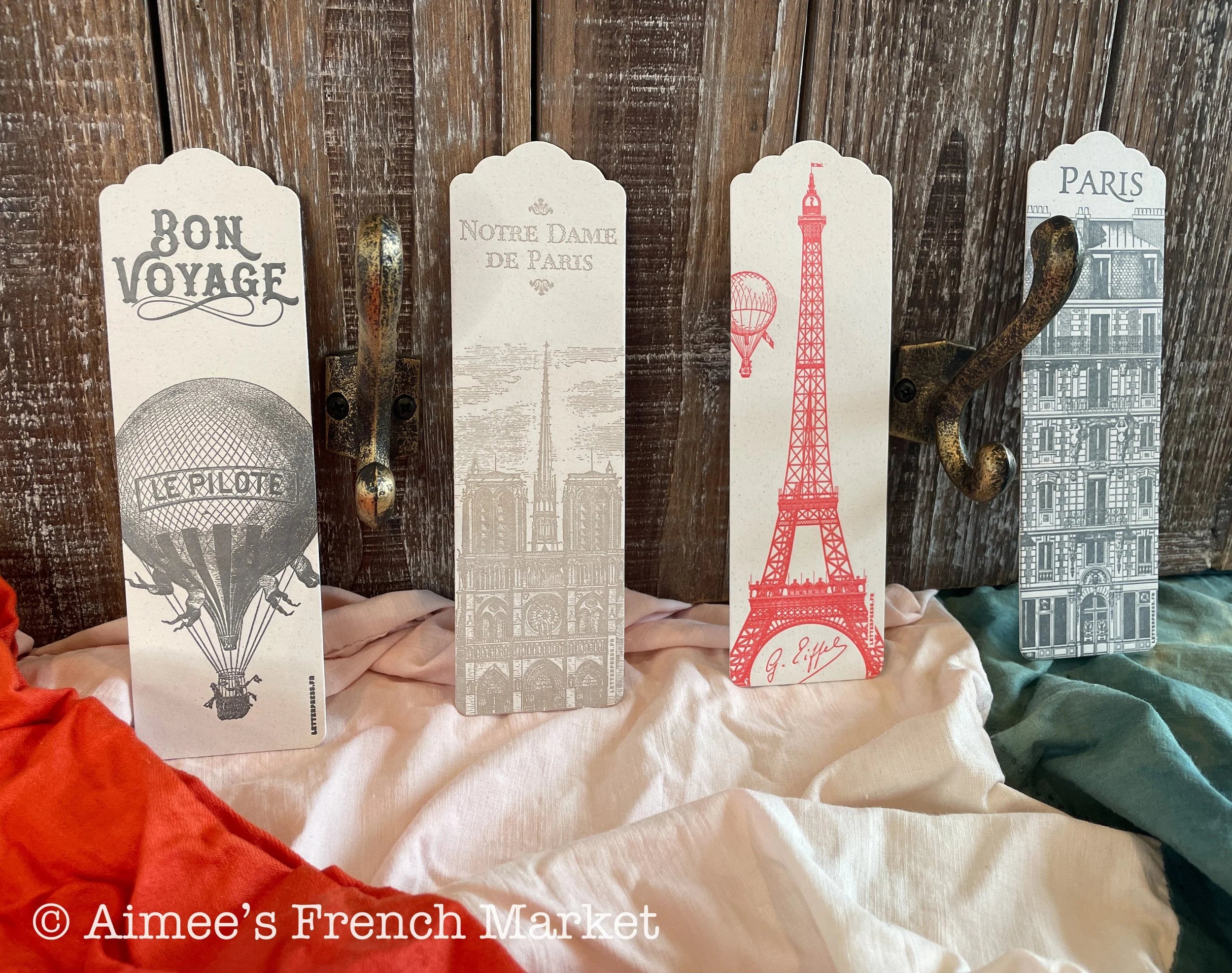 Bookmarks with Vintage Parisian Engravings, Set of 4  - Handmade in Paris