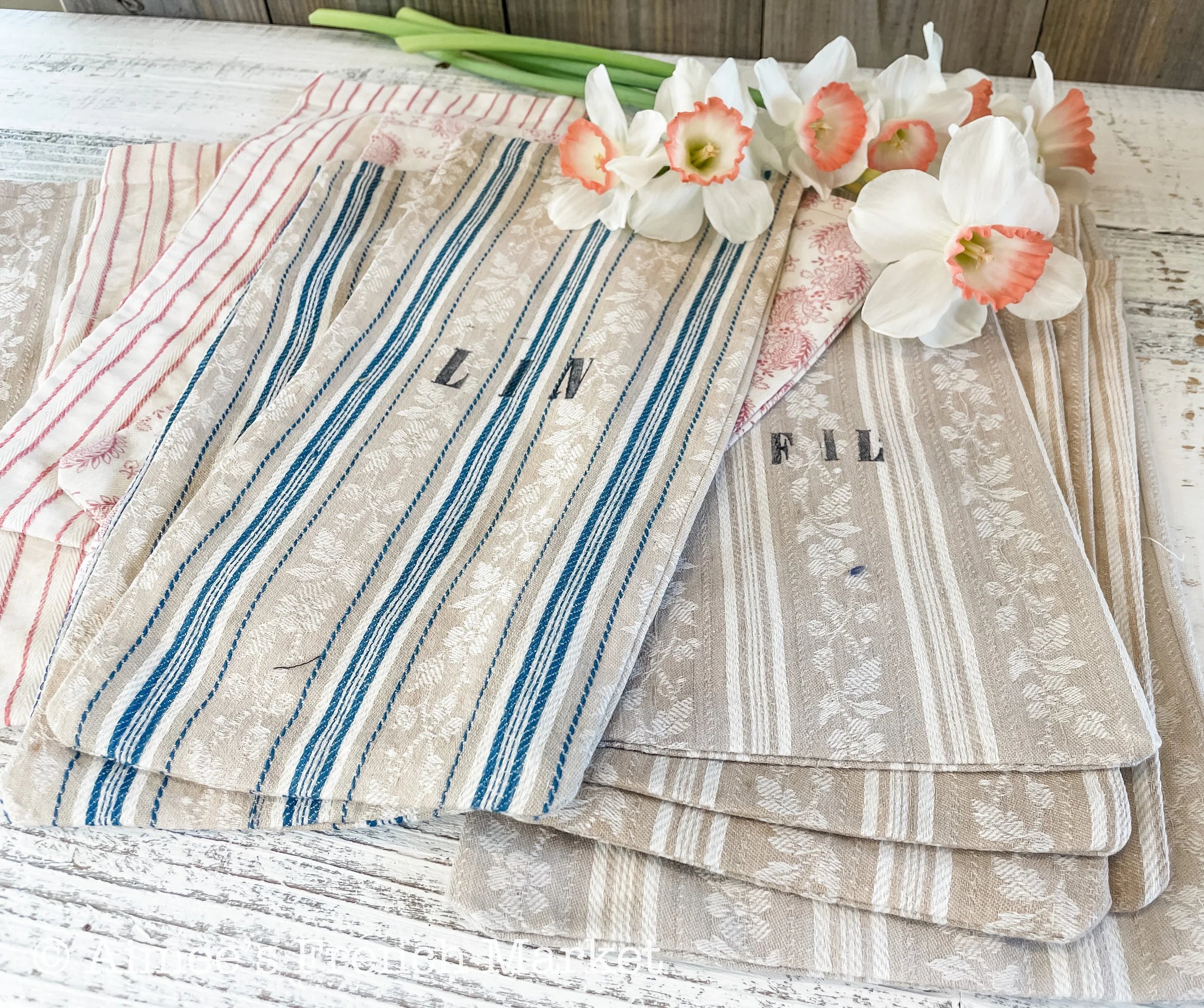 ⚪︎希少珍品⚪︎ 1900〜40s フランスアンティークブランケット　カーペット Vintage – Aimee's French Market