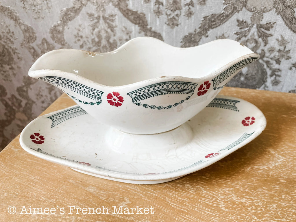 Vintage Saucier/Gravy Boat from Moulin des Loups & Hamage, c.1930-1940s