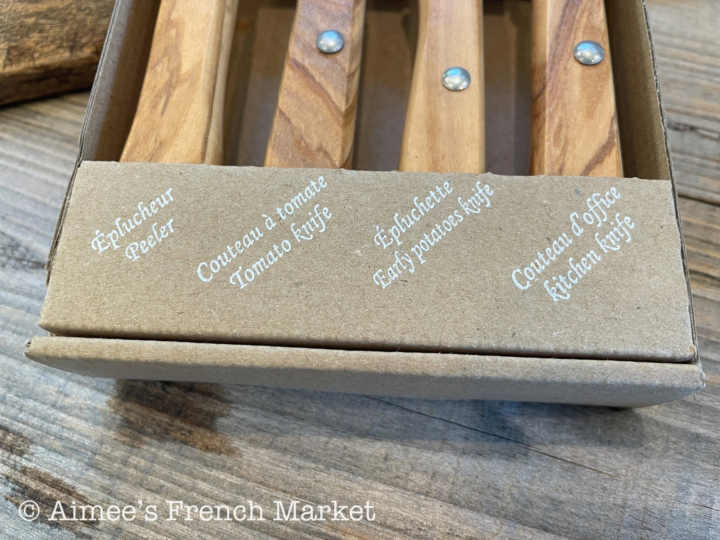Kitchen Tool Set with Olive Wood Handles - Made in the "Knife Capital of France"