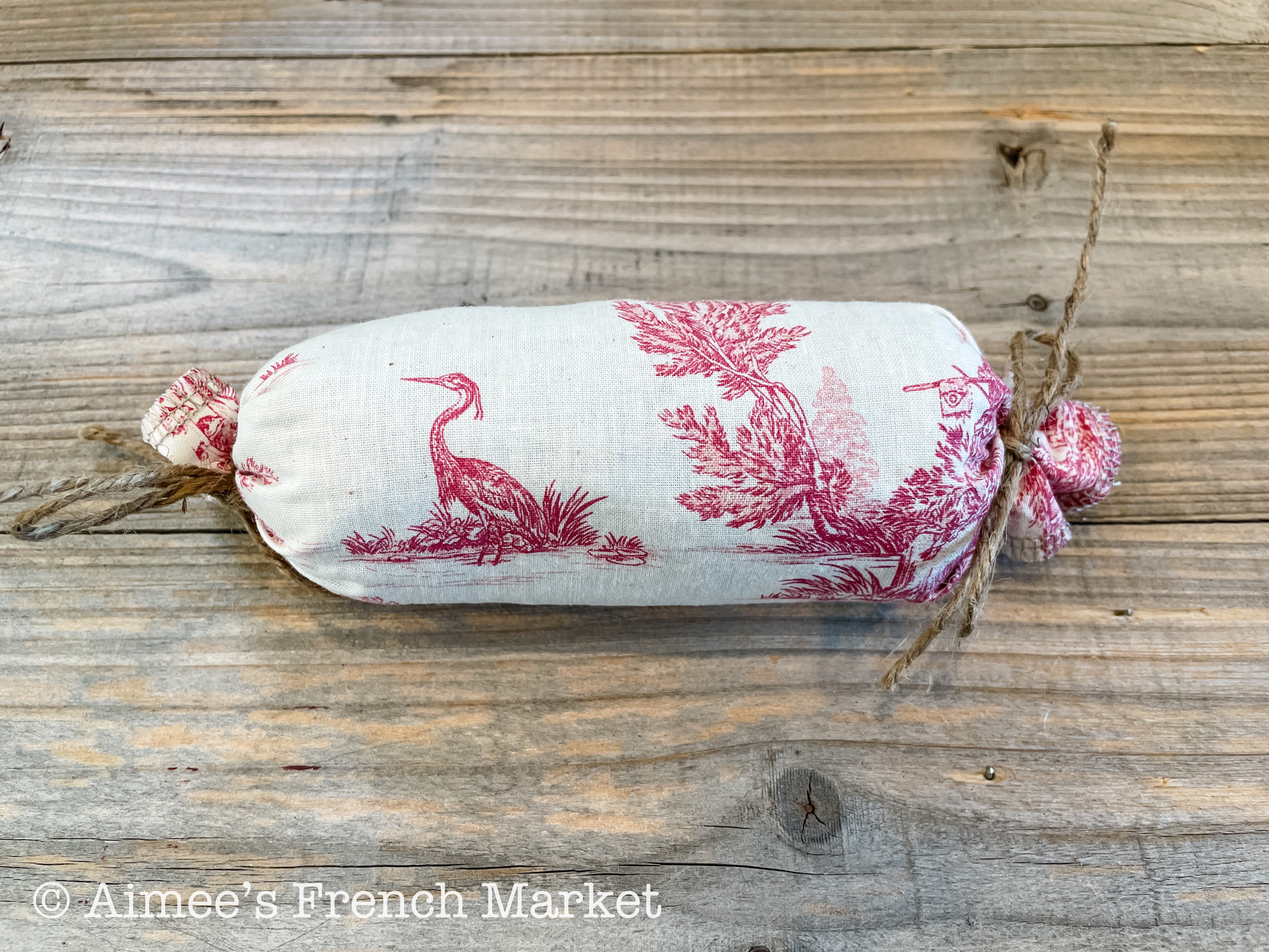French Toile Sachets, Handmade in Provence, Bolster Style