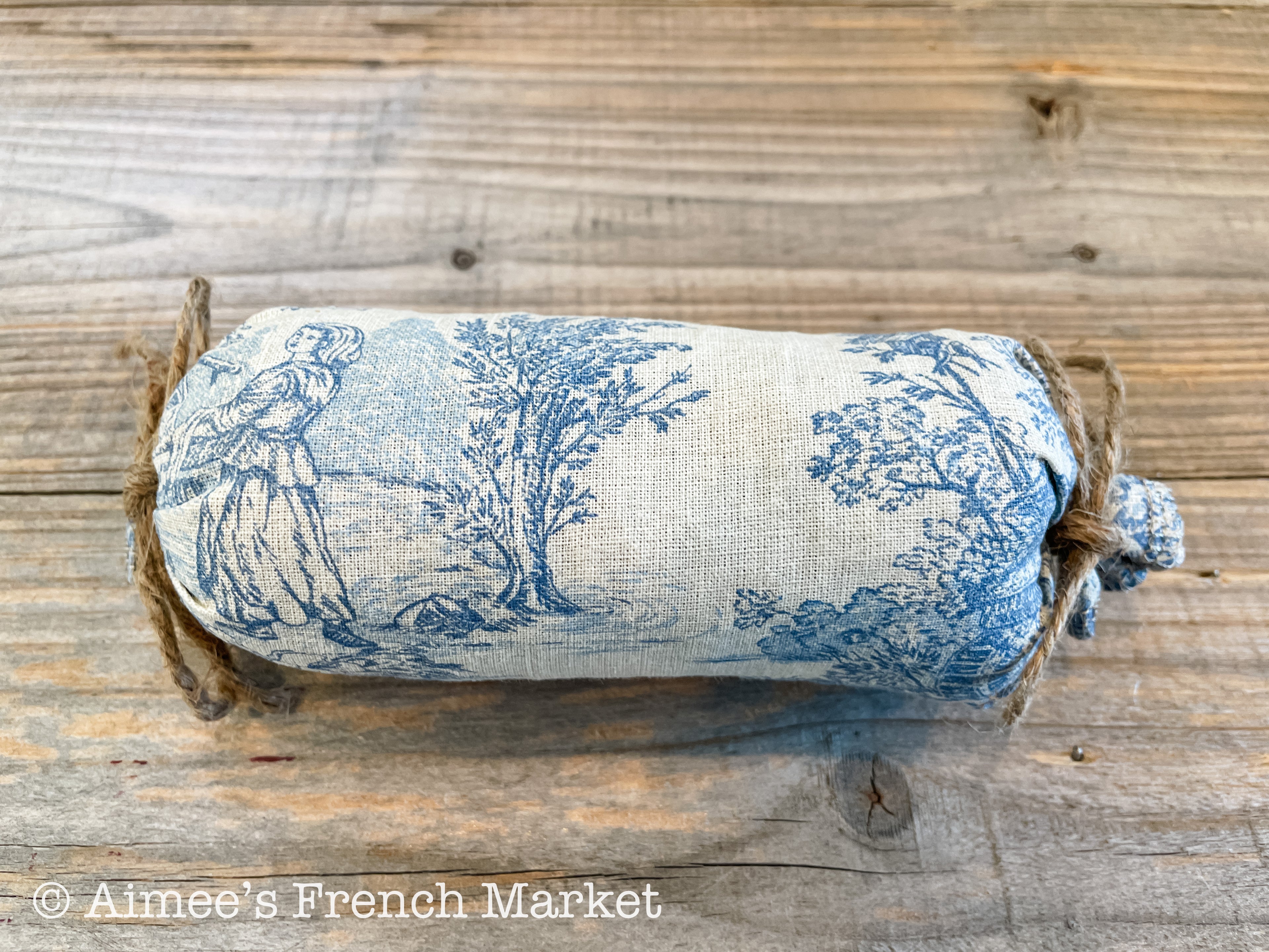 French Toile Sachets, Handmade in Provence, Bolster Style