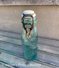 Rare French Vintage Green Glass Bottles L'Idéal with porcelain cap - 1920s