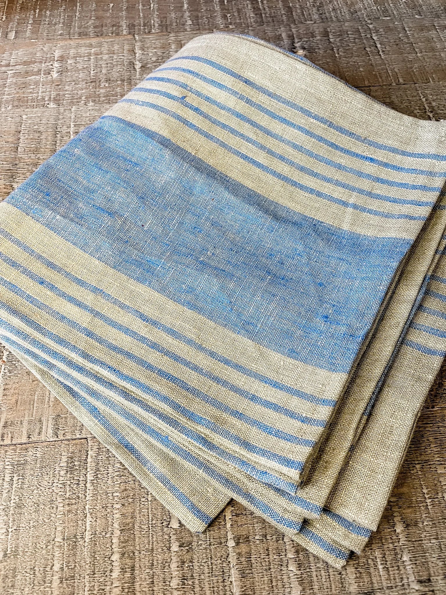 French Linen Napkins - Handmade in France - Set of 6, Large