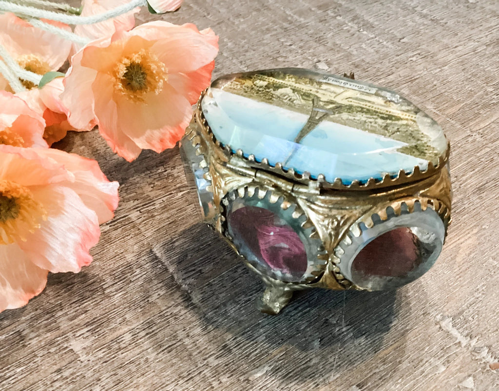 Vintage Paris Souvenir Ormolu Jewelry Box, c. 1890-1900 - #22 - Eiffel Tower