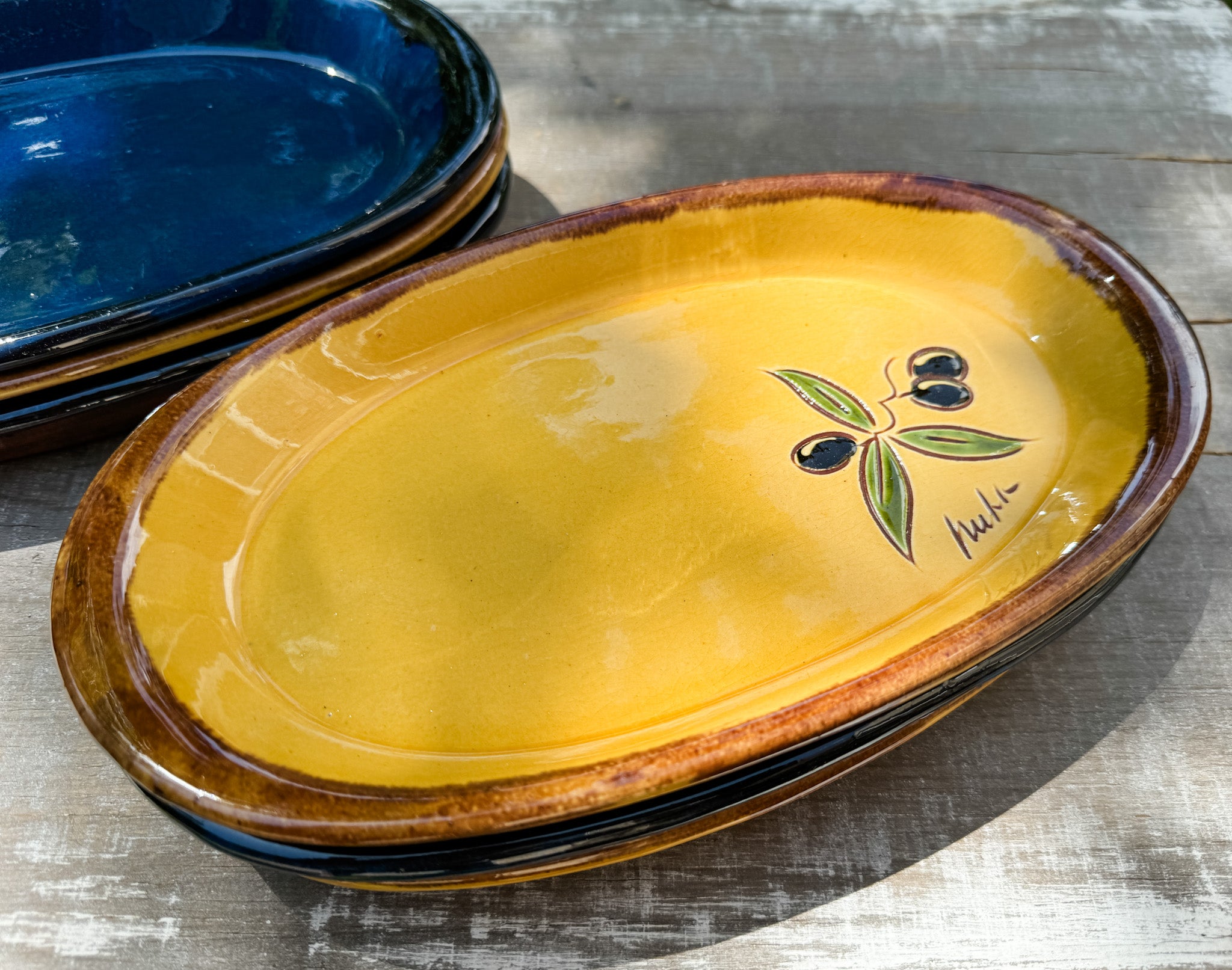 French Terra Cotta Aperitif Plates from Provence