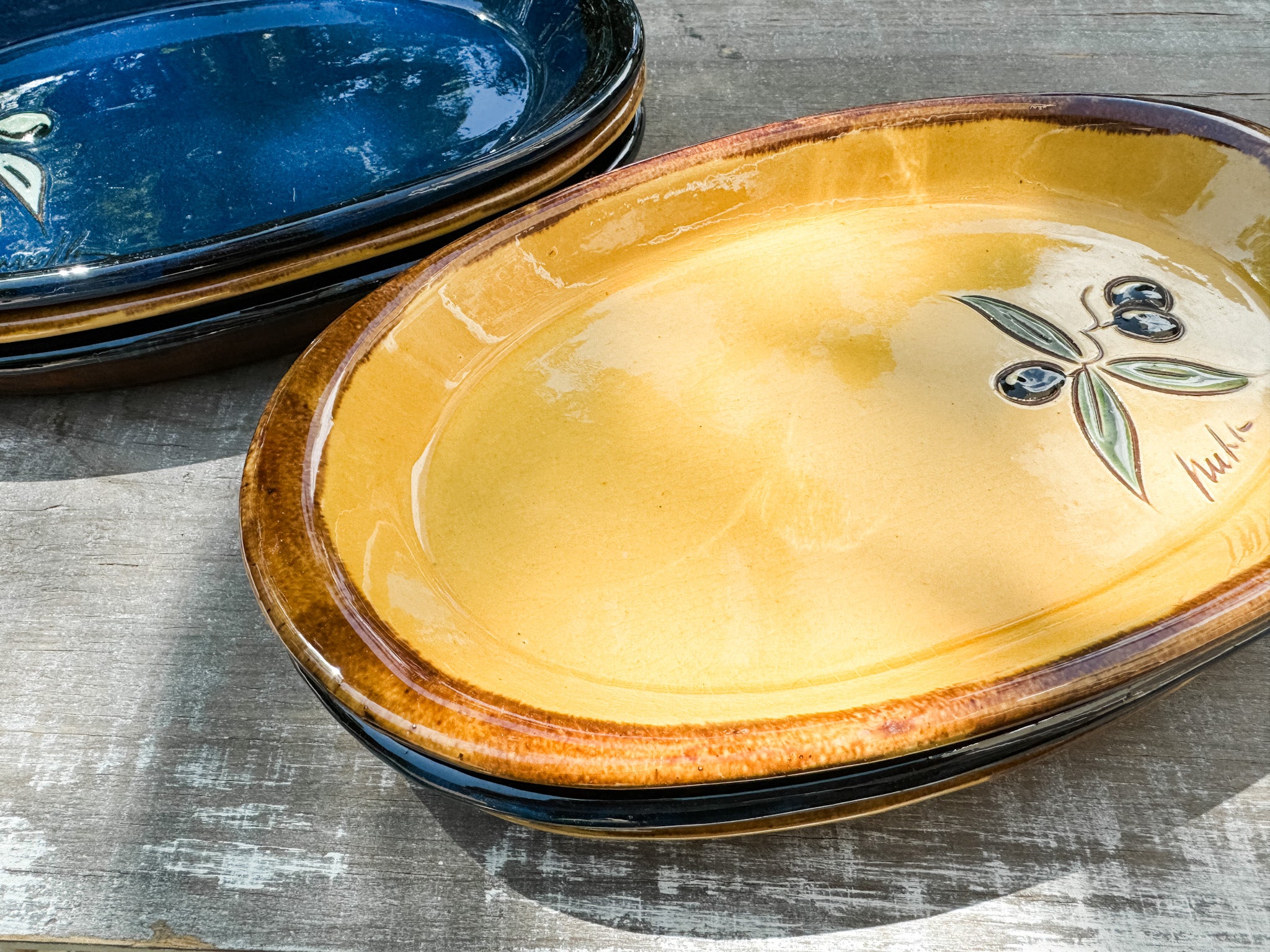 French Terra Cotta Aperitif Plates from Provence