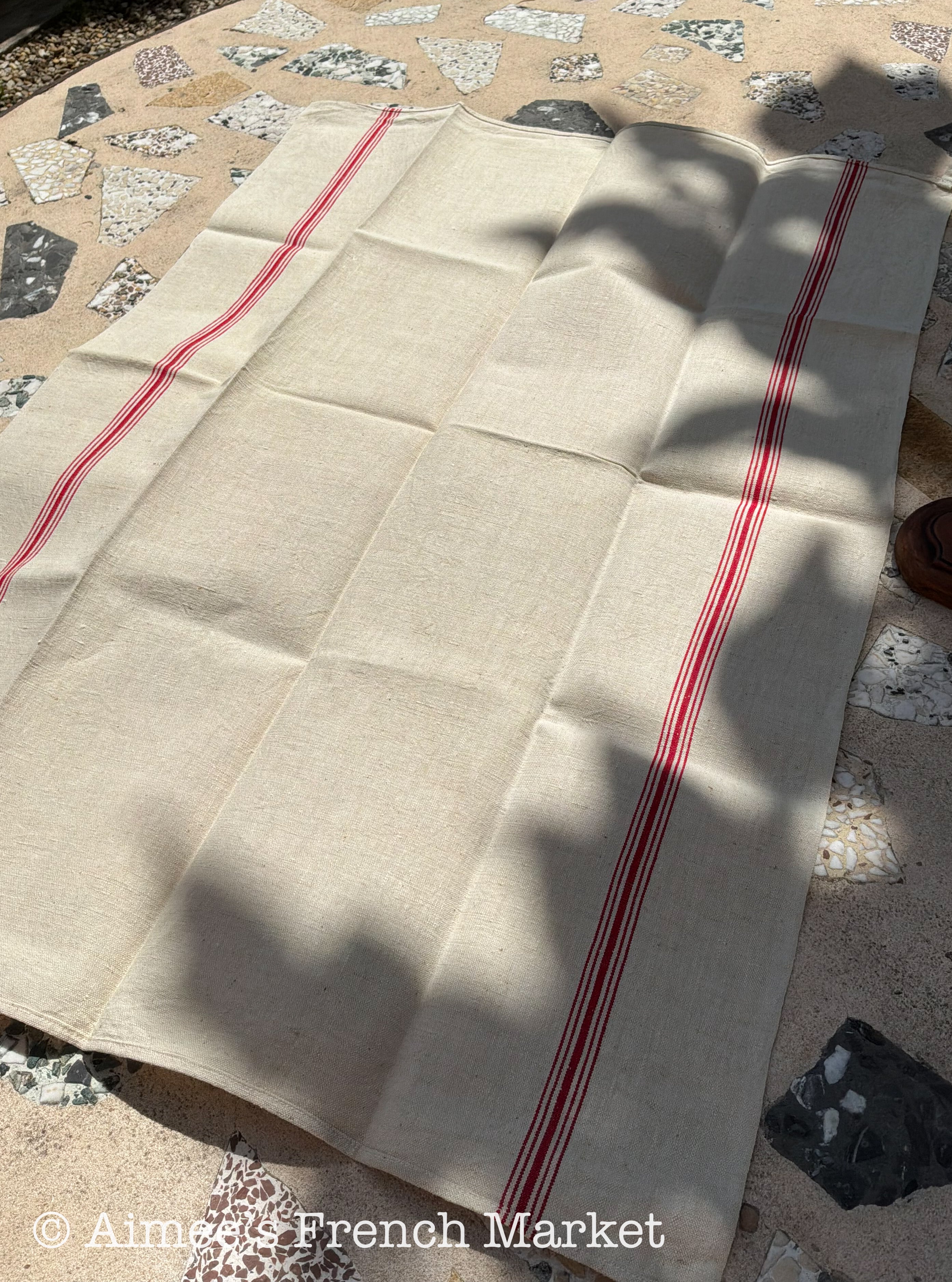 French Vintage Towels - Quintuple/Five Stripes, c. 1920